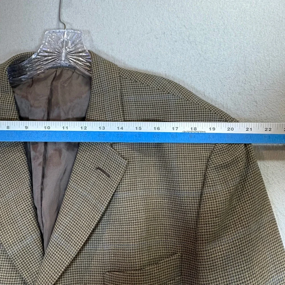 Principe Sport Coat Mens 44L Virgin Wool Houndstooth Brown Made in Italy EUC